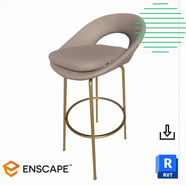 ALUNVA Revit bar chair Parametric model