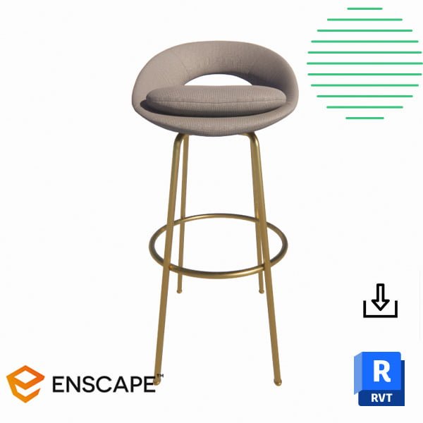 ALUNVA Revit bar chair Parametric model