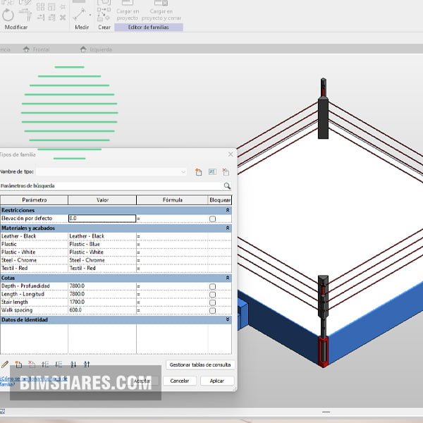 Revit boxing ring Parametric model