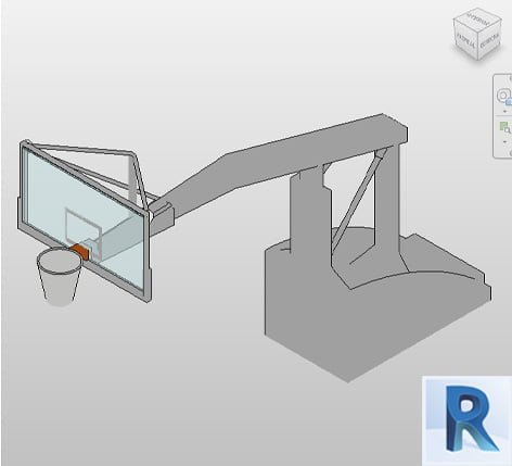 Basketball hoop Revit parametric model