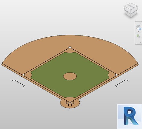 Baseball field Revit parametric model