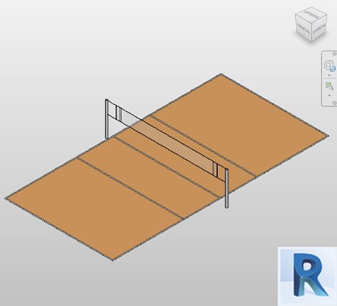 Volleyball court Revit parametric model