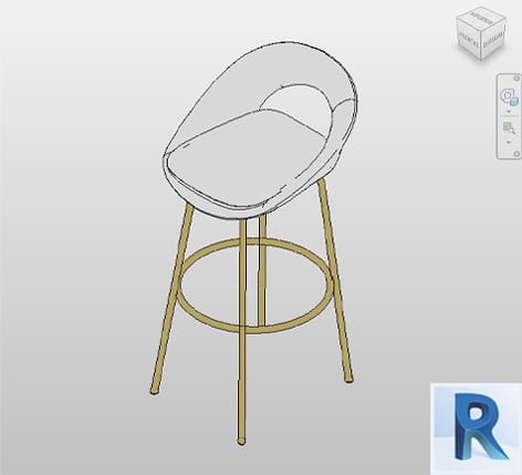 ALUNVA Revit bar chair Parametric model