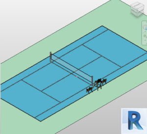 Tennis court Revit parametric model