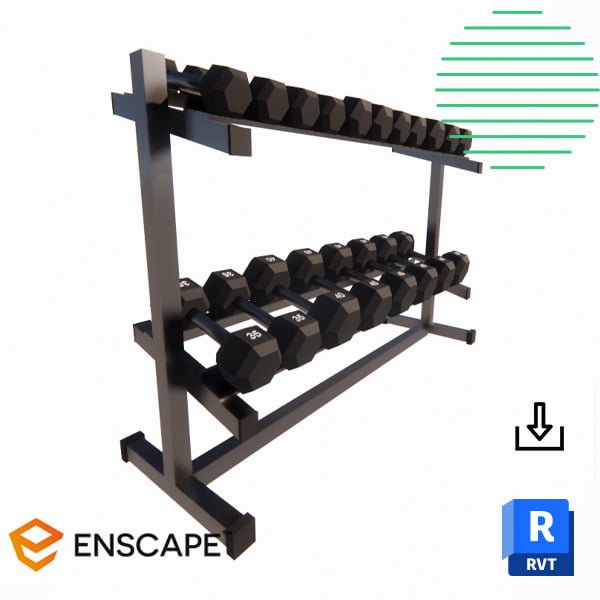 Dumbbell rack Revit