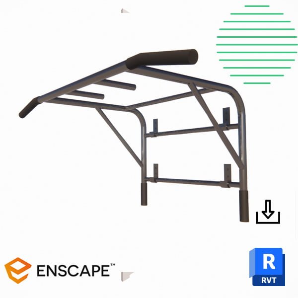 Wall mounted pull up bar Revit