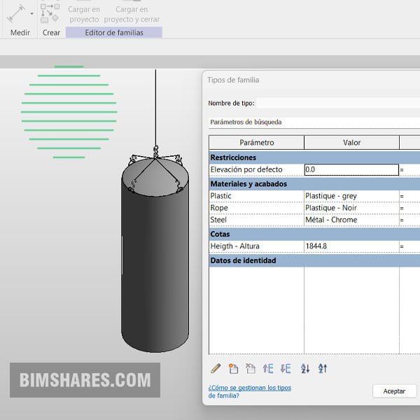 Boxing bag Revit parametric model