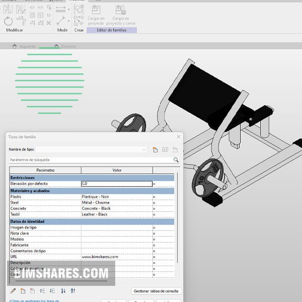 Scott bench Revit Parametric model