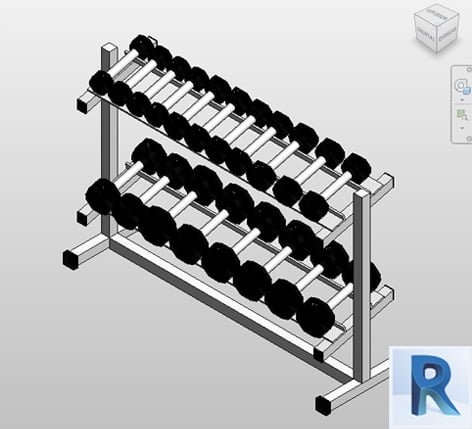 Dumbbell rack Revit