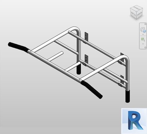 Wall mounted pull up bar Revit