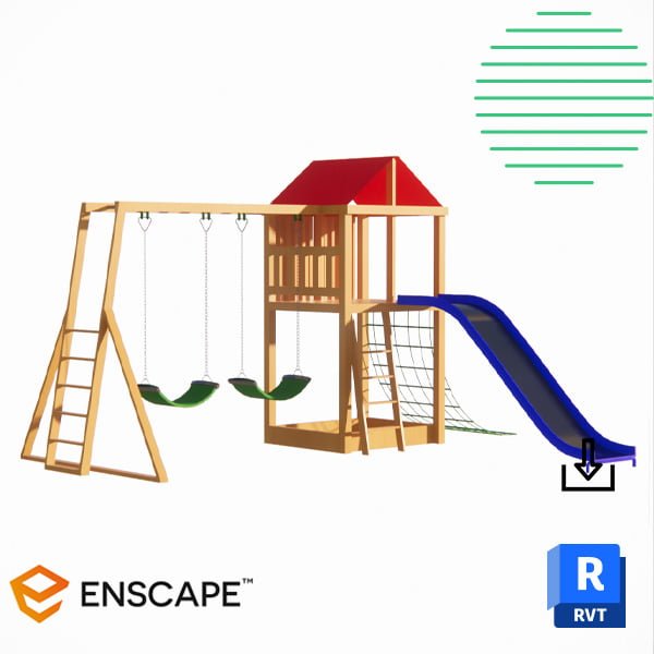 Wooden playground Revit