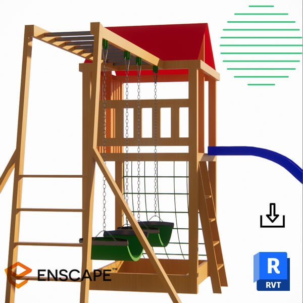 Wooden playground Revit