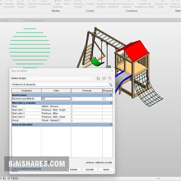 Wooden playground Revit