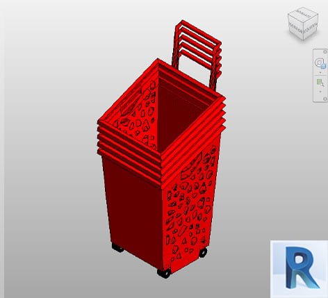 Shopping basket Revit with wheels