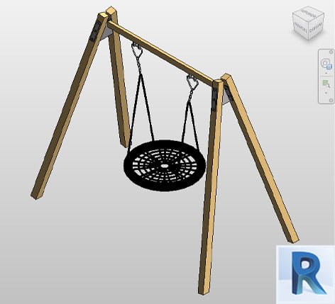 Wooden nest swing revit