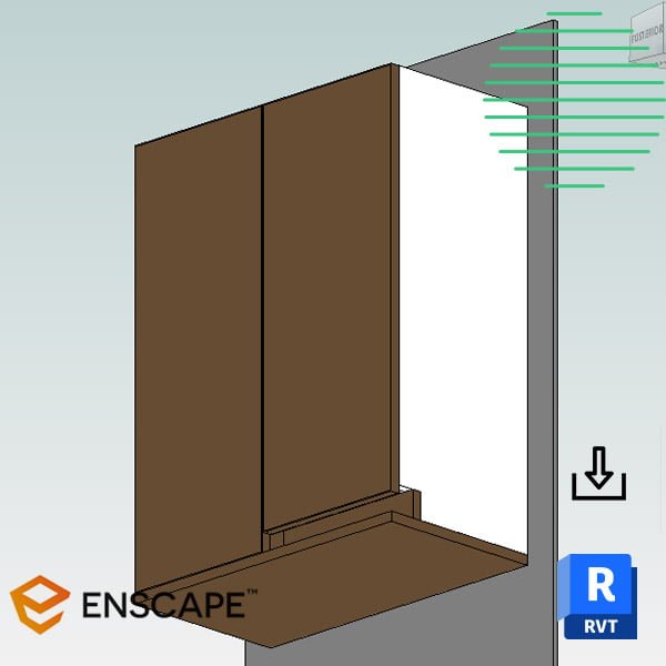 Revit corner wall cabinet