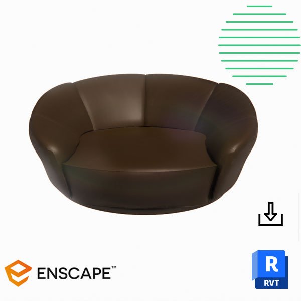 Revit comfortable leather couch