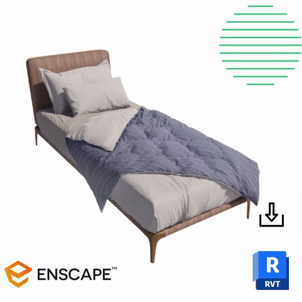 Revit Single bed with headboard