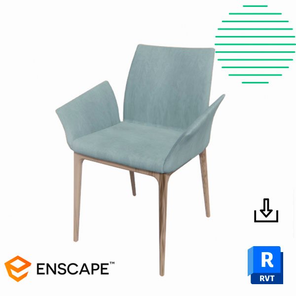 Revit armchair upholstered with arms