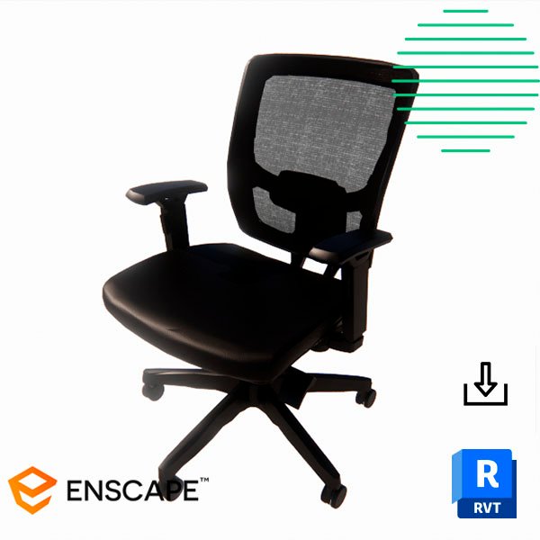 Revit black swivel desk chair | Bimshares