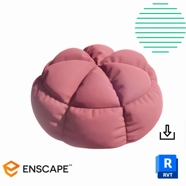 Revit pouf pumpkin decorative