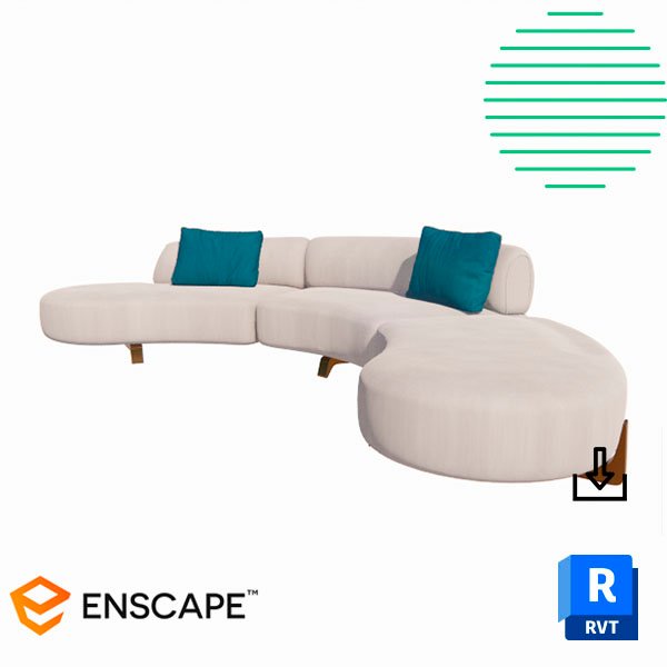 Revit couch modern curved