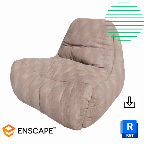 Revit puff armchair lazy