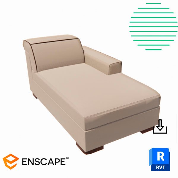 Revit long linen couch bed