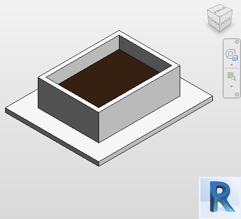 Precast concrete planter bench Revit