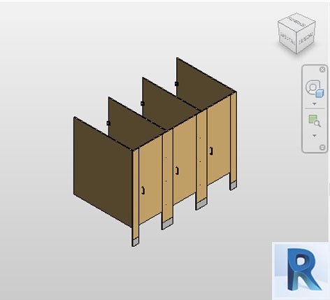 Revit Triple cabins for public bathrooms