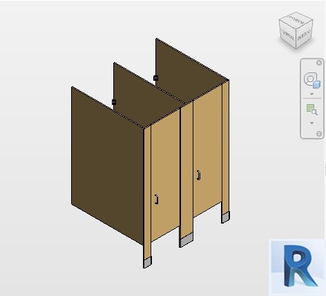 Double cubicles for public bathrooms Revit