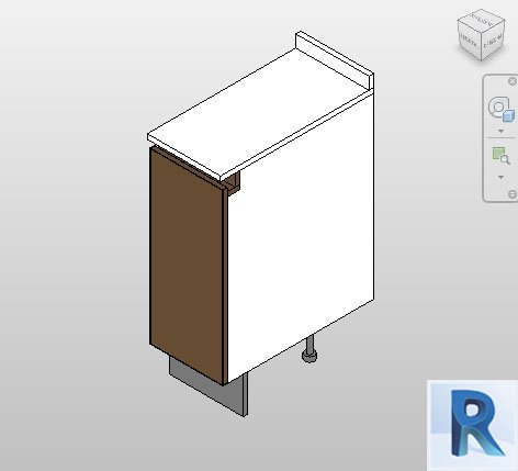 Revit Bottle Rack Base with Door (M)