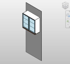 Revit Glass overhead cabinet with slot