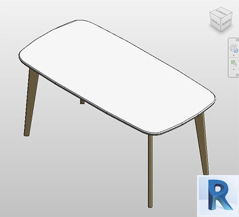 Solid Wood Dining Table Revit