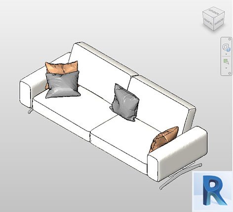 Revit slim couch