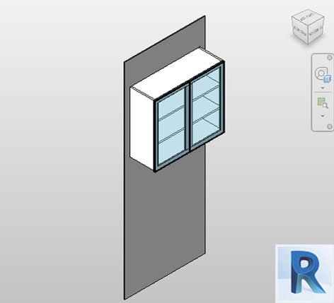 Glass Overhead cabinet Revit