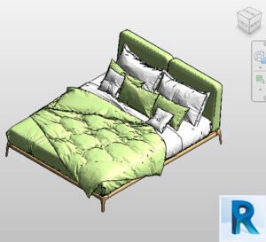 Revit bed two seater green