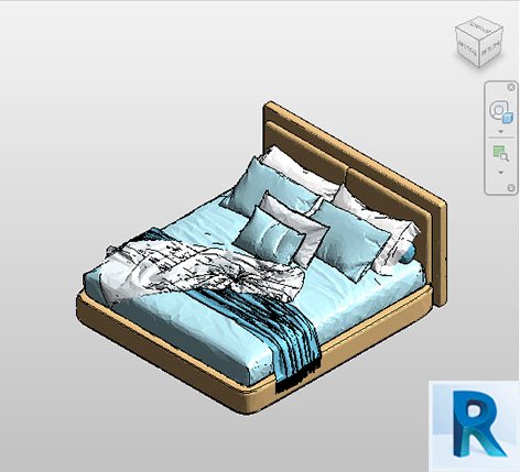 Revit tapestry headboard bed