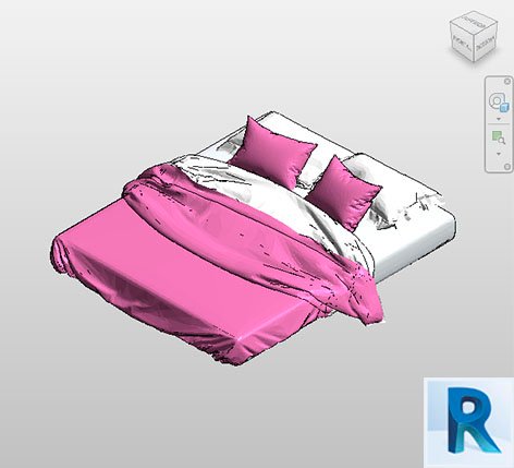 Revit bed without plataform two seats