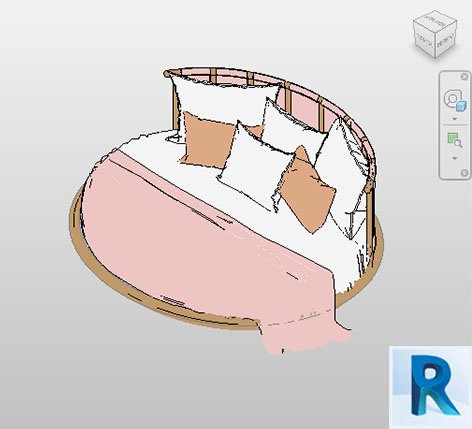 Round bed Revit | Bimshares