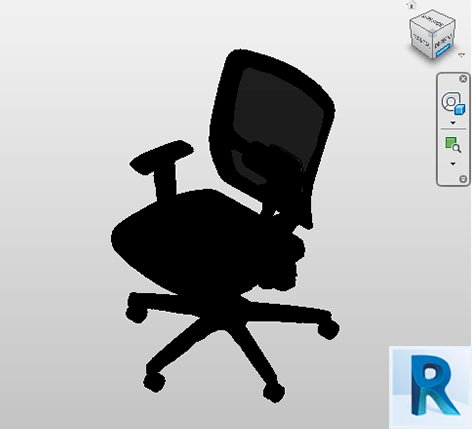 Revit black swivel desk chair