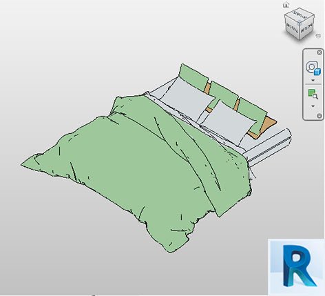 Download double beds for Revit FREE - Bimshares