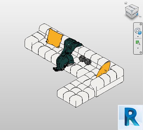 Revit minimalist modular sofa