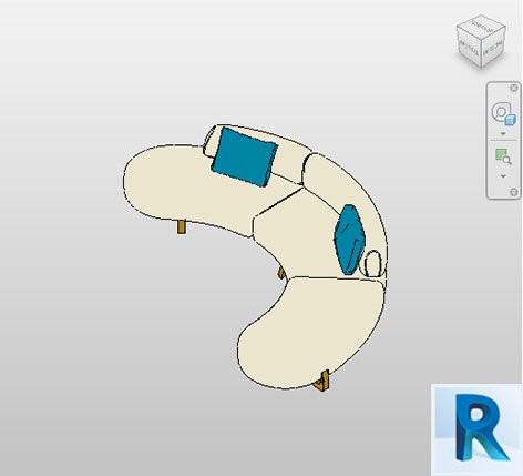 Revit couch modern curved