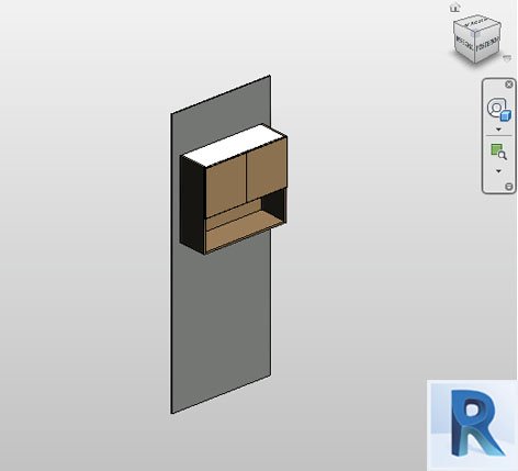 Revit 2 door overhead cabinet with niche