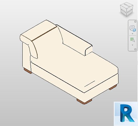 Revit long linen couch bed