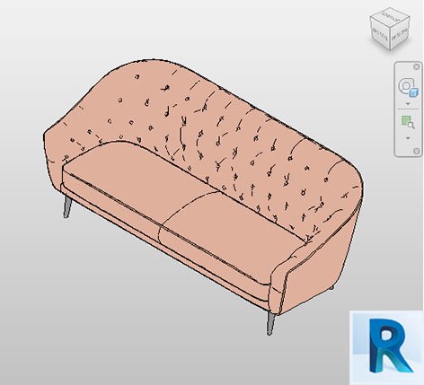 Revit Classic leather armchair