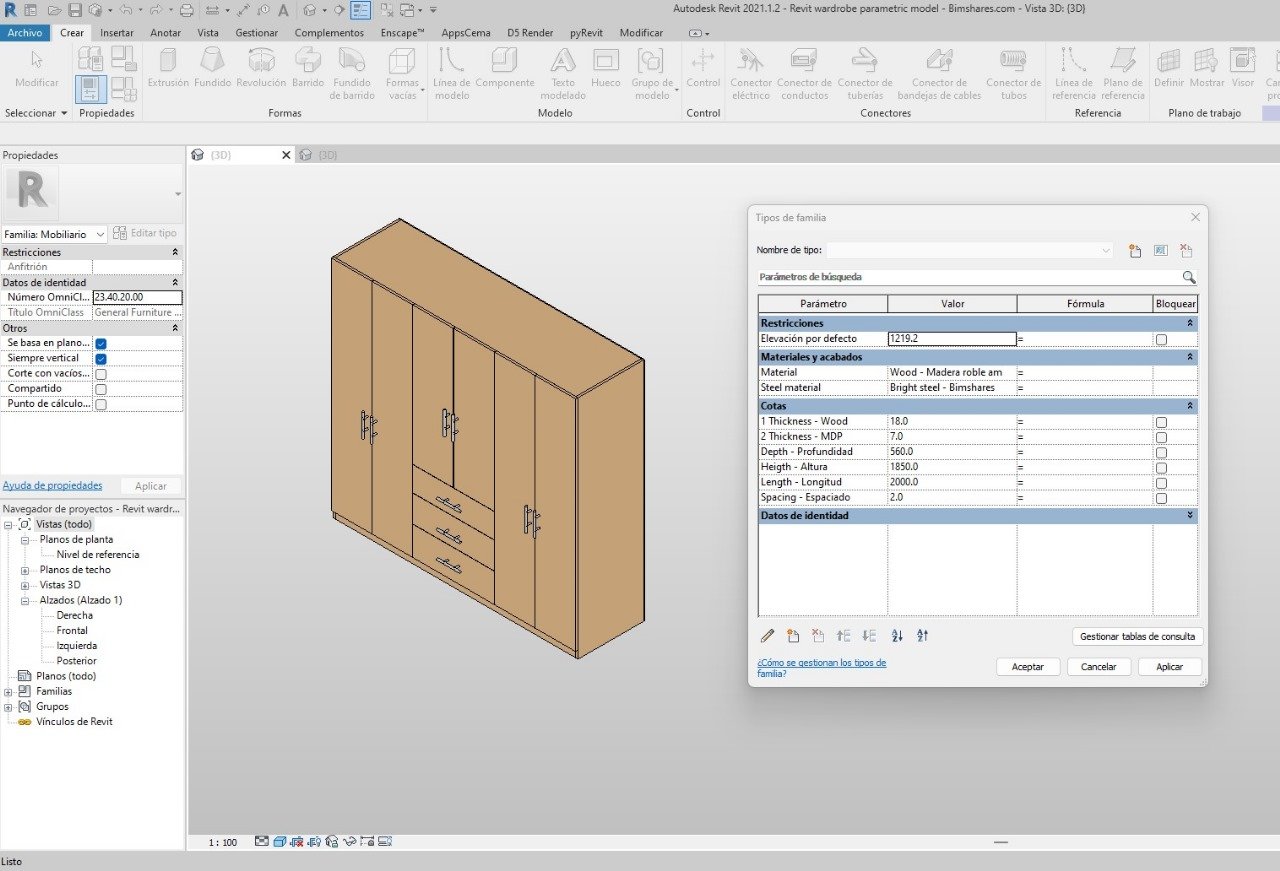 Revit wardrobe