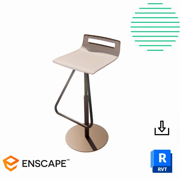 Revit bar stool with footrest