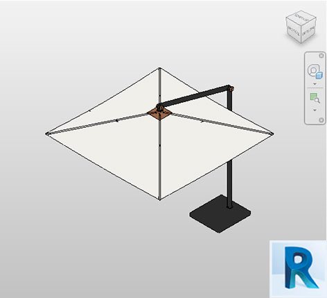 Suspended side umbrella Revit